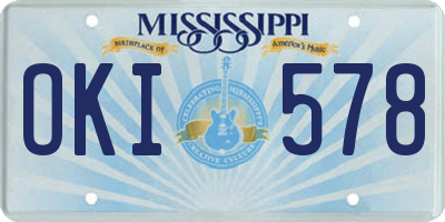 MS license plate OKI578