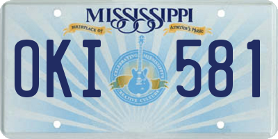 MS license plate OKI581