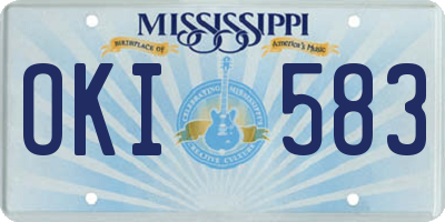 MS license plate OKI583