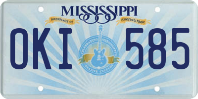 MS license plate OKI585