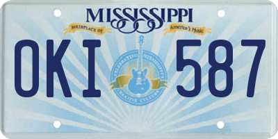 MS license plate OKI587