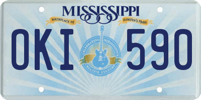 MS license plate OKI590