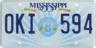 MS license plate OKI594