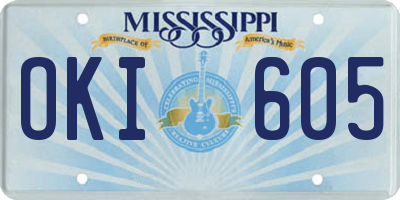 MS license plate OKI605