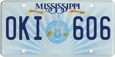 MS license plate OKI606