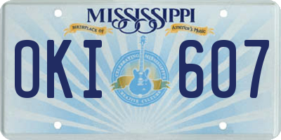 MS license plate OKI607