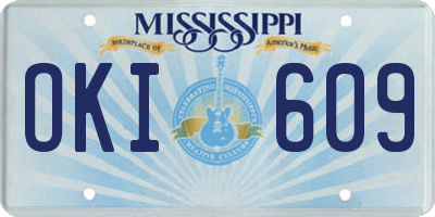 MS license plate OKI609