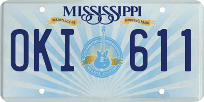 MS license plate OKI611