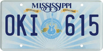 MS license plate OKI615