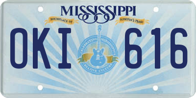 MS license plate OKI616
