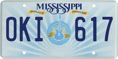 MS license plate OKI617