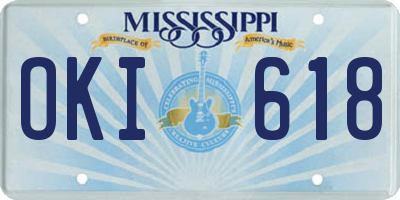 MS license plate OKI618