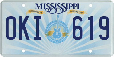 MS license plate OKI619