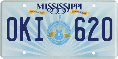 MS license plate OKI620