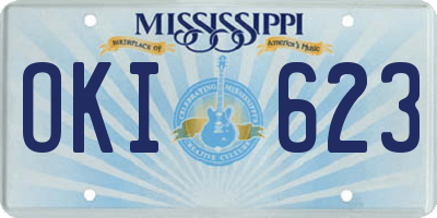 MS license plate OKI623