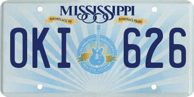 MS license plate OKI626