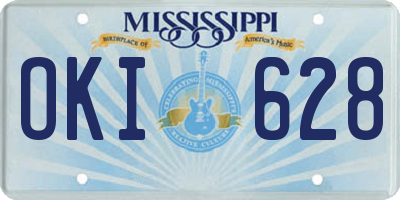 MS license plate OKI628
