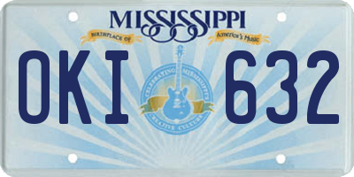 MS license plate OKI632
