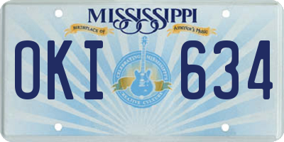 MS license plate OKI634