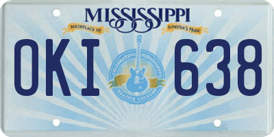 MS license plate OKI638