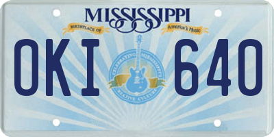 MS license plate OKI640