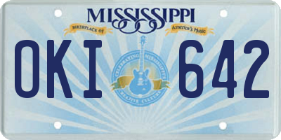 MS license plate OKI642