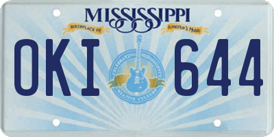 MS license plate OKI644
