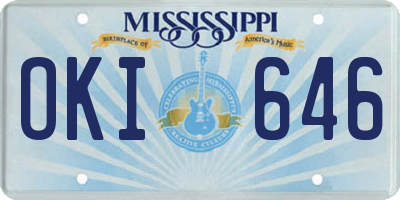 MS license plate OKI646
