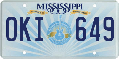 MS license plate OKI649