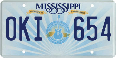 MS license plate OKI654
