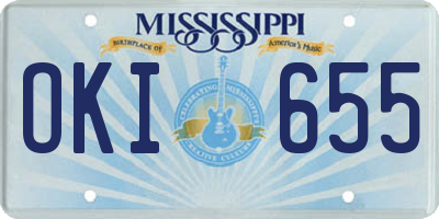MS license plate OKI655