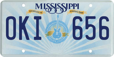 MS license plate OKI656
