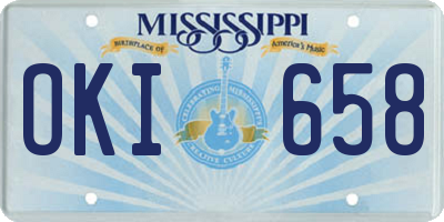MS license plate OKI658