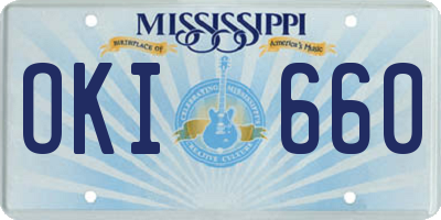 MS license plate OKI660