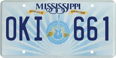 MS license plate OKI661