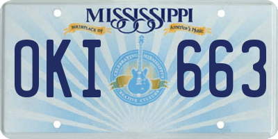 MS license plate OKI663