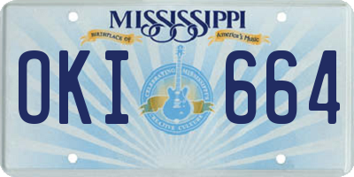 MS license plate OKI664