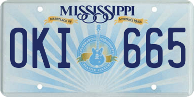 MS license plate OKI665