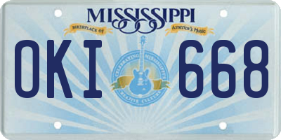 MS license plate OKI668