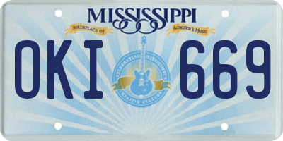 MS license plate OKI669