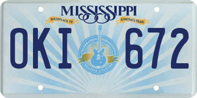 MS license plate OKI672