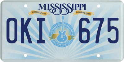 MS license plate OKI675