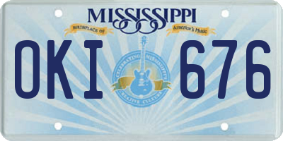 MS license plate OKI676
