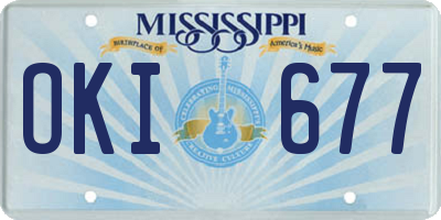 MS license plate OKI677