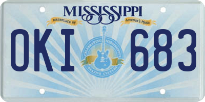 MS license plate OKI683