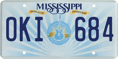MS license plate OKI684