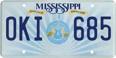 MS license plate OKI685