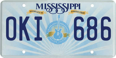 MS license plate OKI686