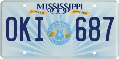 MS license plate OKI687