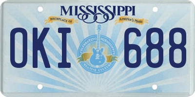 MS license plate OKI688